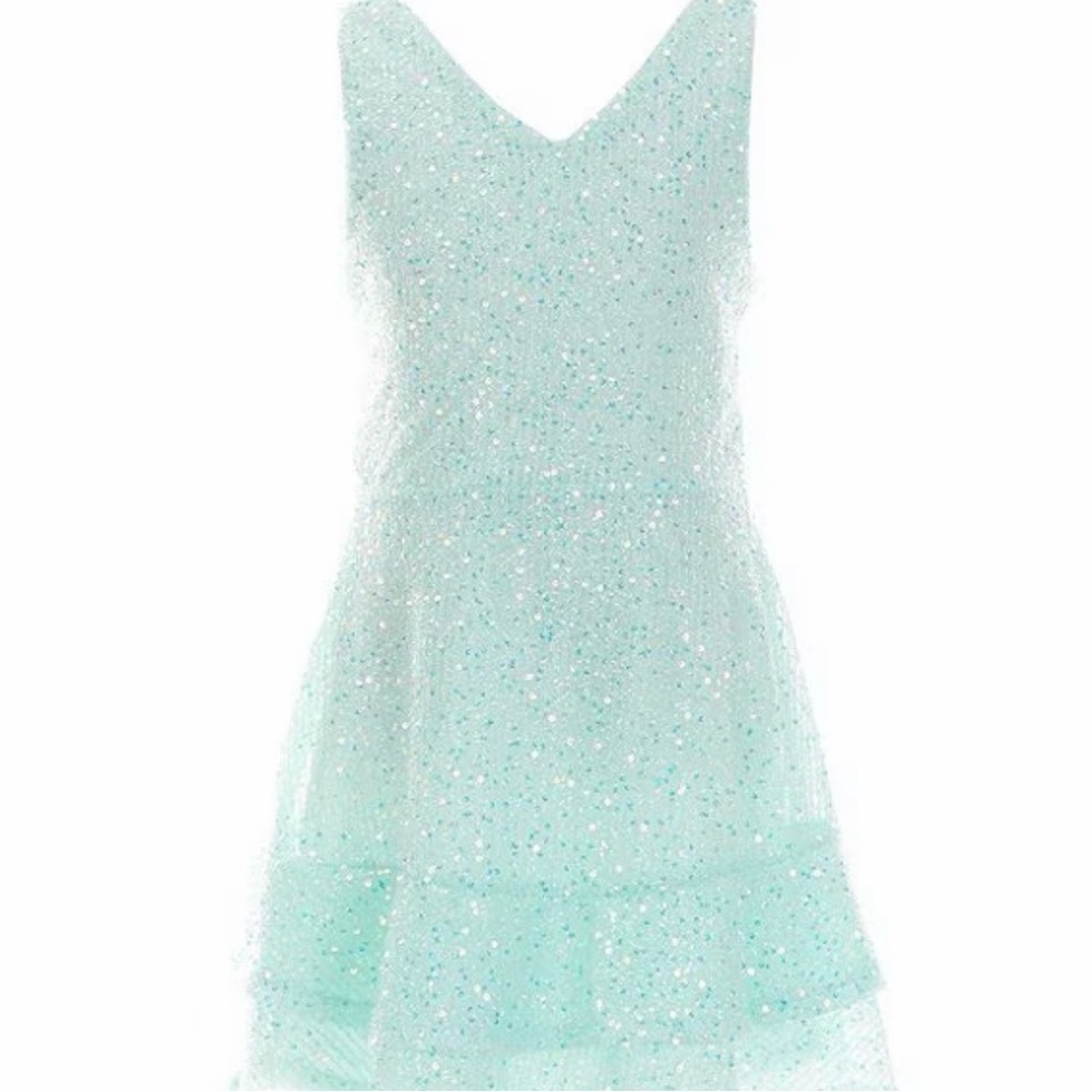 Poppies & Roses V-neck double tier back bow dress size 12